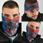 Personalized Newcastle Knights ANZAC Tribute Neck Gaiter Poppy Field Soldier Silhouette Aboriginal Rugby Mascot