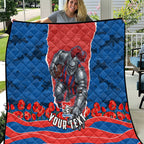 Personalized Newcastle Knights ANZAC Tribute Quilt Poppy Field Soldier Silhouette Aboriginal Rugby Mascot