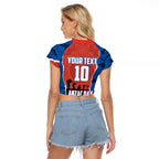 Personalized Newcastle Knights ANZAC Tribute Raglan Cropped T Shirt Poppy Field Soldier Silhouette Aboriginal Rugby Mascot