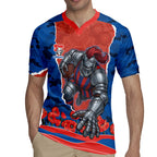 Personalized Newcastle Knights ANZAC Tribute Rugby Jersey Poppy Field Soldier Silhouette Aboriginal Rugby Mascot
