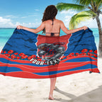 Personalized Newcastle Knights ANZAC Tribute Sarong Poppy Field Soldier Silhouette Aboriginal Rugby Mascot