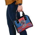 Personalized Newcastle Knights ANZAC Tribute Shoulder Handbag Poppy Field Soldier Silhouette Aboriginal Rugby Mascot