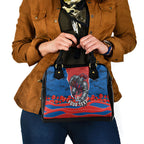 Personalized Newcastle Knights ANZAC Tribute Shoulder Handbag Poppy Field Soldier Silhouette Aboriginal Rugby Mascot
