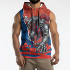 Personalized Newcastle Knights ANZAC Tribute Sleeveless Hoodie Poppy Field Soldier Silhouette Aboriginal Rugby Mascot