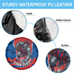 Personalized Newcastle Knights ANZAC Tribute Spare Tire Cover Poppy Field Soldier Silhouette Aboriginal Rugby Mascot