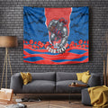Personalized Newcastle Knights ANZAC Tribute Tapestry Poppy Field Soldier Silhouette Aboriginal Rugby Mascot