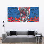 Personalized Newcastle Knights ANZAC Tribute Tapestry Poppy Field Soldier Silhouette Aboriginal Rugby Mascot