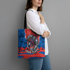 Personalized Newcastle Knights ANZAC Tribute Tote Bag Poppy Field Soldier Silhouette Aboriginal Rugby Mascot