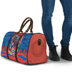 Personalized Newcastle Knights ANZAC Tribute Travel Bag Poppy Field Soldier Silhouette Aboriginal Rugby Mascot