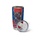 Personalized Newcastle Knights ANZAC Tribute Tumbler Cup Poppy Field Soldier Silhouette Aboriginal Rugby Mascot