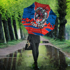 Personalized Newcastle Knights ANZAC Tribute Umbrella Poppy Field Soldier Silhouette Aboriginal Rugby Mascot