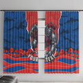 Personalized Newcastle Knights ANZAC Tribute Window Curtain Poppy Field Soldier Silhouette Aboriginal Rugby Mascot