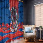Personalized Newcastle Knights ANZAC Tribute Window Curtain Poppy Field Soldier Silhouette Aboriginal Rugby Mascot
