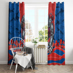 Personalized Newcastle Knights ANZAC Tribute Window Curtain Poppy Field Soldier Silhouette Aboriginal Rugby Mascot