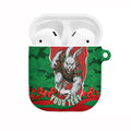 Personalized South Sydney Rabbitohs ANZAC Tribute AirPods Case Poppy Field Soldier Silhouette Aboriginal Rugby Mascot