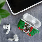 Personalized South Sydney Rabbitohs ANZAC Tribute AirPods Case Poppy Field Soldier Silhouette Aboriginal Rugby Mascot