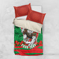 Personalized South Sydney Rabbitohs ANZAC Tribute Bedding Set Poppy Field Soldier Silhouette Aboriginal Rugby Mascot