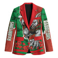Personalized South Sydney Rabbitohs ANZAC Tribute Blazer Poppy Field Soldier Silhouette Aboriginal Rugby Mascot