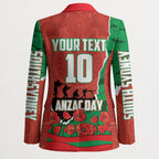 Personalized South Sydney Rabbitohs ANZAC Tribute Blazer Poppy Field Soldier Silhouette Aboriginal Rugby Mascot
