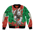 Personalized South Sydney Rabbitohs ANZAC Tribute Bomber Jacket Poppy Field Soldier Silhouette Aboriginal Rugby Mascot