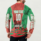 Personalized South Sydney Rabbitohs ANZAC Tribute Button Sweatshirt Poppy Field Soldier Silhouette Aboriginal Rugby Mascot