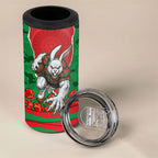 Personalized South Sydney Rabbitohs ANZAC Tribute 4 in 1 Can Cooler Tumbler Poppy Field Soldier Silhouette Aboriginal Rugby Mascot