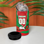 Personalized South Sydney Rabbitohs ANZAC Tribute 4 in 1 Can Cooler Tumbler Poppy Field Soldier Silhouette Aboriginal Rugby Mascot