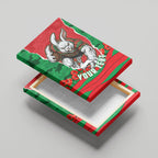 Personalized South Sydney Rabbitohs ANZAC Tribute Canvas Wall Art Poppy Field Soldier Silhouette Aboriginal Rugby Mascot