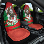 Personalized South Sydney Rabbitohs ANZAC Tribute Car Seat Cover Poppy Field Soldier Silhouette Aboriginal Rugby Mascot