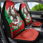 Personalized South Sydney Rabbitohs ANZAC Tribute Car Seat Cover Poppy Field Soldier Silhouette Aboriginal Rugby Mascot