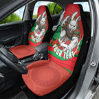 Personalized South Sydney Rabbitohs ANZAC Tribute Car Seat Cover Poppy Field Soldier Silhouette Aboriginal Rugby Mascot