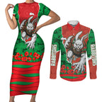 Personalized South Sydney Rabbitohs ANZAC Tribute Couples Matching Short Sleeve Bodycon Dress and Long Sleeve Button Shirt Poppy Field Soldier Silhouette Aboriginal Rugby Mascot