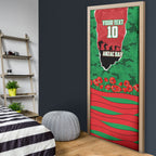 Personalized South Sydney Rabbitohs ANZAC Tribute Door Cover Poppy Field Soldier Silhouette Aboriginal Rugby Mascot