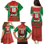 Personalized South Sydney Rabbitohs ANZAC Tribute Family Matching Puletasi and Hawaiian Shirt Poppy Field Soldier Silhouette Aboriginal Rugby Mascot
