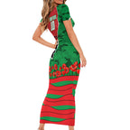 Personalized South Sydney Rabbitohs ANZAC Tribute Family Matching Short Sleeve Bodycon Dress and Hawaiian Shirt Poppy Field Soldier Silhouette Aboriginal Rugby Mascot