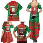 Personalized South Sydney Rabbitohs ANZAC Tribute Family Matching Summer Maxi Dress and Hawaiian Shirt Poppy Field Soldier Silhouette Aboriginal Rugby Mascot
