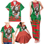 Personalized South Sydney Rabbitohs ANZAC Tribute Family Matching Tank Maxi Dress and Hawaiian Shirt Poppy Field Soldier Silhouette Aboriginal Rugby Mascot