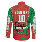 Personalized South Sydney Rabbitohs ANZAC Tribute Family Matching Tank Maxi Dress and Hawaiian Shirt Poppy Field Soldier Silhouette Aboriginal Rugby Mascot