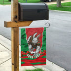 Personalized South Sydney Rabbitohs ANZAC Tribute Garden Flag Poppy Field Soldier Silhouette Aboriginal Rugby Mascot