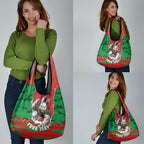 Personalized South Sydney Rabbitohs ANZAC Tribute Grocery Bag Poppy Field Soldier Silhouette Aboriginal Rugby Mascot