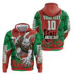 Personalized South Sydney Rabbitohs ANZAC Tribute Hoodie Poppy Field Soldier Silhouette Aboriginal Rugby Mascot
