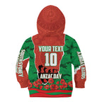 Personalized South Sydney Rabbitohs ANZAC Tribute Kid Hoodie Poppy Field Soldier Silhouette Aboriginal Rugby Mascot