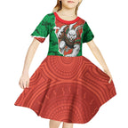 Personalized South Sydney Rabbitohs ANZAC Tribute Kid Short Sleeve Dress Poppy Field Soldier Silhouette Aboriginal Rugby Mascot