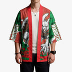 Personalized South Sydney Rabbitohs ANZAC Tribute Kimono Poppy Field Soldier Silhouette Aboriginal Rugby Mascot