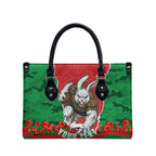 Personalized South Sydney Rabbitohs ANZAC Tribute Leather Bag Poppy Field Soldier Silhouette Aboriginal Rugby Mascot