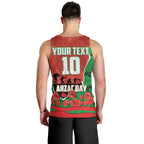 Personalized South Sydney Rabbitohs ANZAC Tribute Men Tank Top Poppy Field Soldier Silhouette Aboriginal Rugby Mascot
