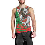Personalized South Sydney Rabbitohs ANZAC Tribute Men Tank Top Poppy Field Soldier Silhouette Aboriginal Rugby Mascot