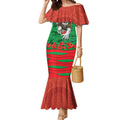Personalized South Sydney Rabbitohs ANZAC Tribute Mermaid Dress Poppy Field Soldier Silhouette Aboriginal Rugby Mascot