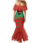 Personalized South Sydney Rabbitohs ANZAC Tribute Mermaid Dress Poppy Field Soldier Silhouette Aboriginal Rugby Mascot