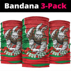Personalized South Sydney Rabbitohs ANZAC Tribute Neck Gaiter Poppy Field Soldier Silhouette Aboriginal Rugby Mascot